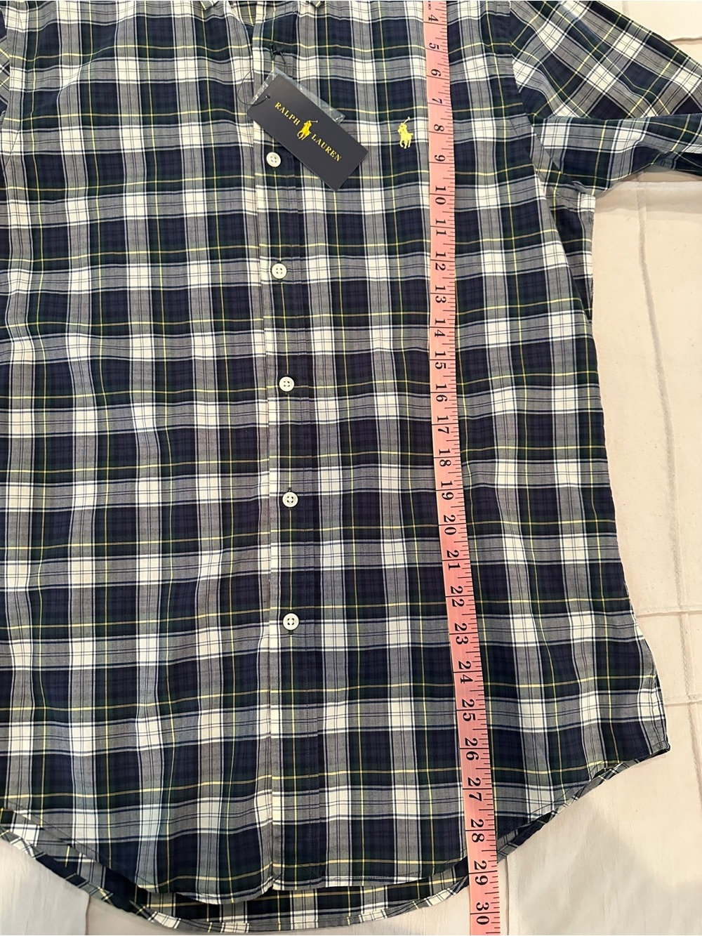 Ralph Lauren Slim Fit Plaid Button Down Shirt Men’s Medium NWT Cotton - Picture 11 of 12